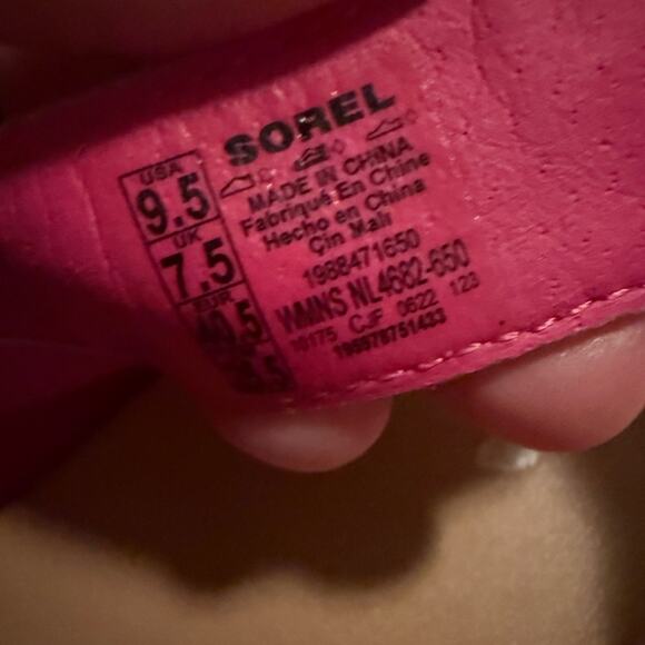 Sorel Women’s 9.5 Sandals Joannie lll Slingback Fizz Chalk Fuschia Wedge Pink - Picture 7 of 10